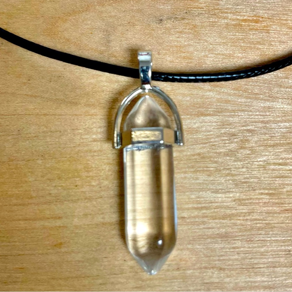 $9 Crystal Gemstone Necklace Pendant Bullet Head Energy Meditation.